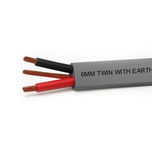 TWIN FLAT 6MM CABLE WITH EARTH