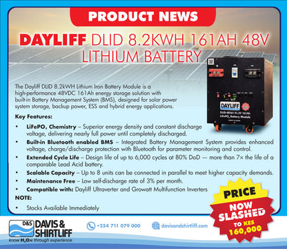 DAYLIFF DLID 8.2KWH 161AH 48V GROUND MOUNT LITHIUM ION BATTERY