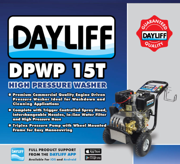 Dayliff DPWP 15T 2700PSI Petrol Car Wash Pressure Washer 