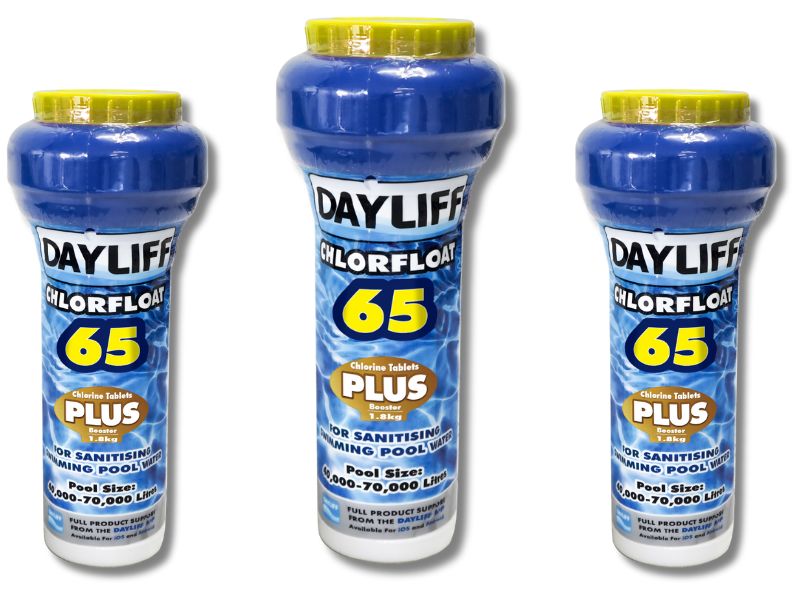 Dayliff Chlorfloat Plus 65 - 1.8kg - Multi-Action Pool Chlorine Floater with Algaecide & Booster